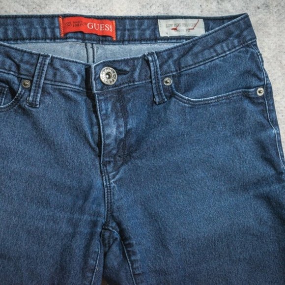Guess Low Rise Straight Grace Fit Dark Blue Jeans - Picture 2 of 8